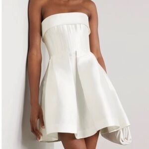 Alex Perry Elyse White Silk Mini Dress